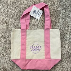 Pink Trader Joe’s Pastel Mini Tote Bag NWT